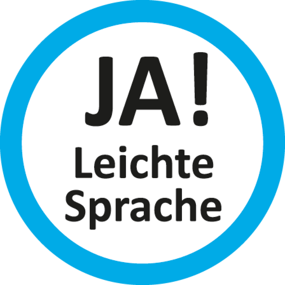 Das Zeichen bedeutet: Man findet Leichte Sprache gut. Kein Prüf-Siegel für Leichte Sprache Texte